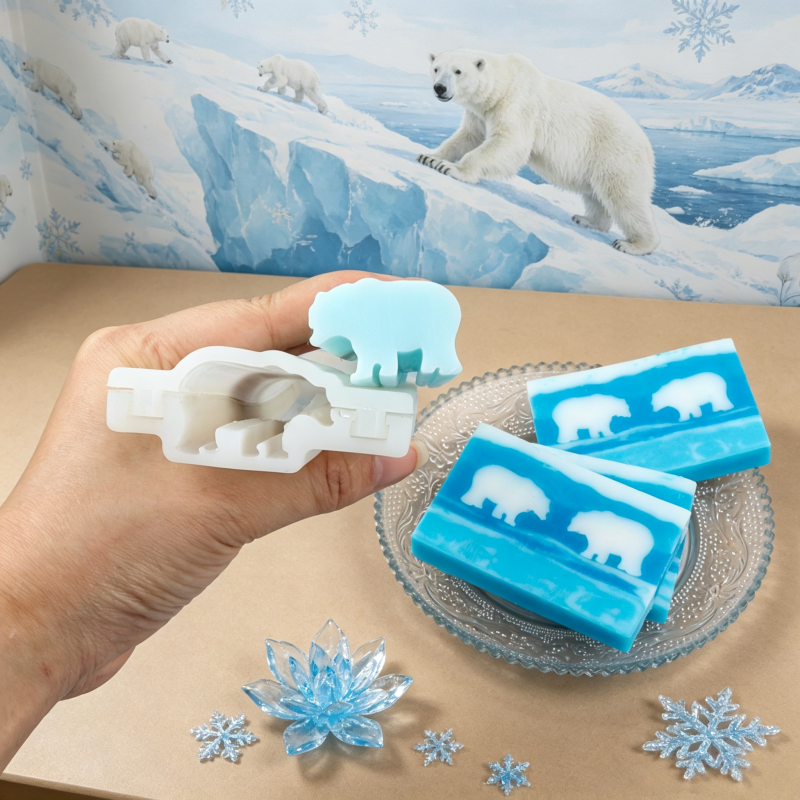 Soap Making Youtube - Polar Bear Shapes Silicone Soap Tube