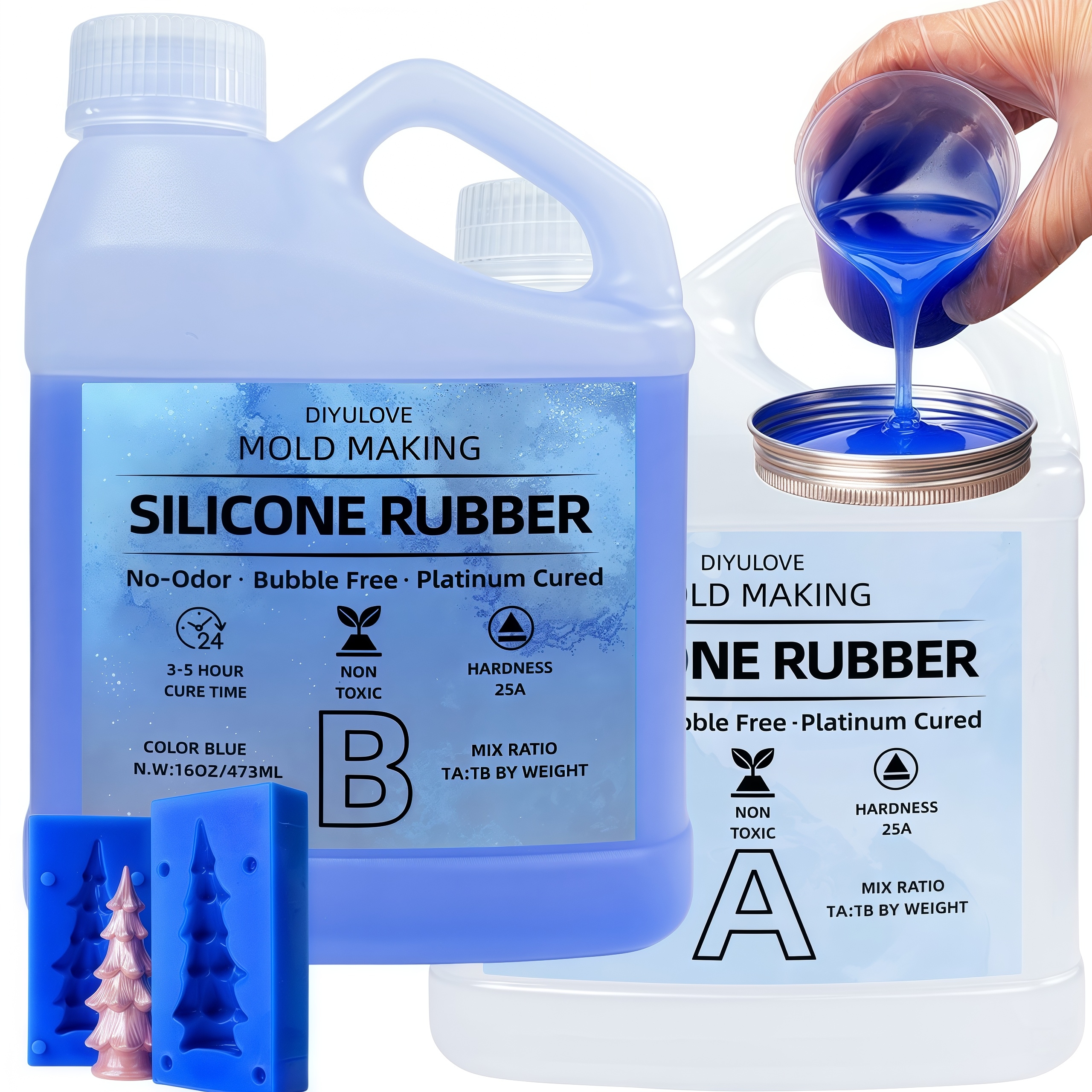 Melt Pour Soap Base - 32oz High-Performance Silicone Rubber Non-Toxic for