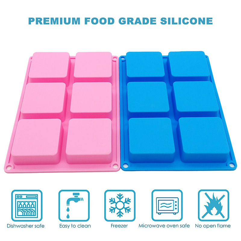 Square Soap Molds 6-Cavity Non – Soap Mold Silicone Loaf Bewertung und Preis